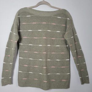 Large Sage Green Knit 100% Cotton Sweater